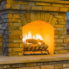Warming Trends Outdoor Fireplace Kit For 30-Inch Opening With 110K BTU Tree-Style Crossfire 2.0 Brass Burner