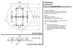 Warming Trends Crossfire CFB Original Brass Gas Fire Pit Burner Kit