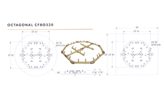 Warming Trends Crossfire CFBO320 Size Chart 24.5x24.5-inch burner Specification Drawing