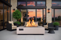 Warming Trends AON Powder-Coated Steel Rectangular Fire Table w/ Crossfire Brass Burner