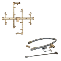 Warming Trends Crossfire 2.0 Universal Original Brass Gas Fire Pit Burner Kit