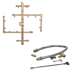 Warming Trends Crossfire 2.0 Universal Original Brass Gas Fire Pit Burner Kit