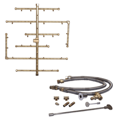 Warming Trends Crossfire 2.0 Universal Original Brass Gas Fire Pit Burner Kit