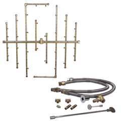 Warming Trends Crossfire 2.0 Universal Original Brass Gas Fire Pit Burner Kit