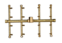 Warming Trends Crossfire 2.0 Universal Double Tree-Style Brass Gas Fire Pit Burner Kit