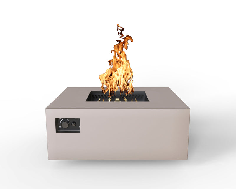 Warming Trends AON Powder-Coated Steel Square Fire Table w/ Crossfire Brass Burner