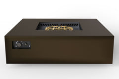 Warming Trends AON Powder-Coated Steel Square Fire Table w/ Crossfire Brass Burner