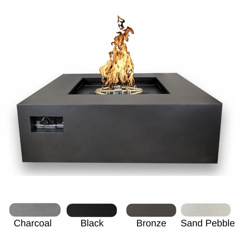 Warming Trends AON Powder-Coated Steel Square Fire Table w/ Crossfire Brass Burner