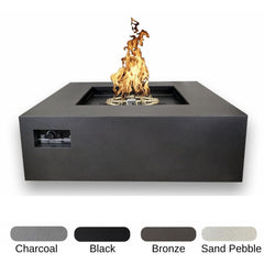 Warming Trends AON Powder-Coated Steel Square Fire Table w/ Crossfire Brass Burner
