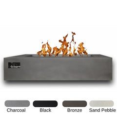 Warming Trends AON Powder-Coated Steel Rectangular Fire Table w/ Crossfire Brass Burner