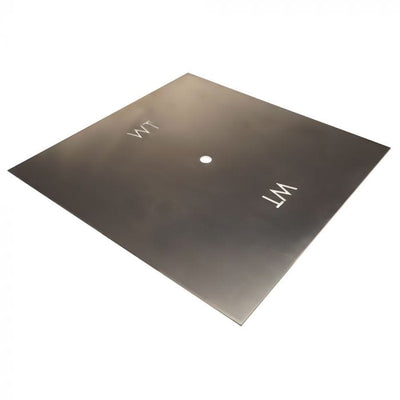 Warming Trends Square Aluminum Fire Pit Burner Plate on white background available in 18-59-inch size