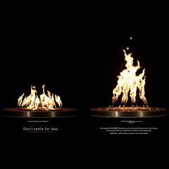 Flame height difference between standard ring burner and crossfire burner