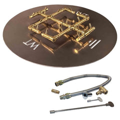 Warming Trends 180K BTU 17 x 15-Inch Crossfire Original Brass Gas Fire Pit Burner Kit with Circular Plate