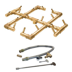 Warming Trends 180K BTU 17 x 15-Inch Crossfire Original Brass Gas Fire Pit Burner Kit
