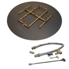 Warming Trends 240K BTU 19.5 x 21.5-Inch Crossfire Original Brass Gas Fire Pit Burner Kit with Circular Plate