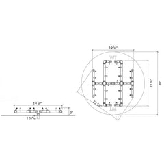 Warming Trends CFB290 Original Crossfire Brass Burner 290K BTU 21.5x21.5-Inch specification line drawing