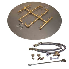 Warming Trends 290K BTU 21.5 x 21.5-Inch Crossfire Original Brass Gas Fire Pit Burner Kit with Circular Plate