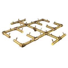 Warming Trends 30.5x30.5-Inch Original Crossfire Brass Gas Fire Pit Burner with 350K BTU on White Background