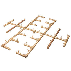 Warming Trends 46x46-Inch Original Crossfire Brass Gas Fire Pit Burner with 450K BTU on White Background