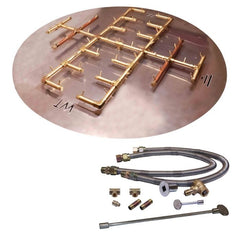 Warming Trends 450K BTU 46 x 46-Inch Crossfire Original Brass Gas Fire Pit Burner Kit with Circular plate