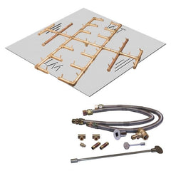 Warming Trends 450K BTU 46 x 46-Inch Crossfire Original Brass Gas Fire Pit Burner Kit with Square plate