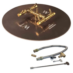 Warming Trends 60K BTU 7.5 x 7.5-Inch Crossfire Original Brass Gas Fire Pit Burner Kit with Circular Plate