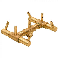 Warming Trends 7.5x7.5-Inch  Original Crossfire Brass Gas Fire Pit Burner with 84K BTU on White Background