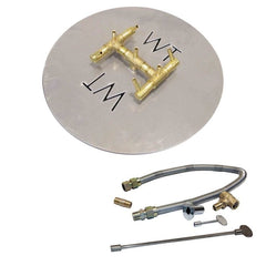 Warming Trends 84K BTU 7.5 x 7.5-Inch Crossfire Original Brass Gas Fire Pit Burner Kit with Circular Plate