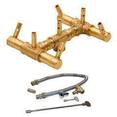 Warming Trends 84K BTU 7.5 x 7.5-Inch Crossfire Original Brass Gas Fire Pit Burner Kit
