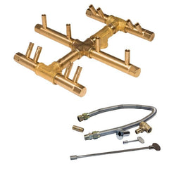 Warming Trends 120K BTU 11 x 10-Inch Crossfire Circular Tree-Style Brass Gas Fire Pit Burner Kit