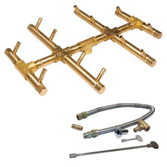 Warming Trends12 inlet Crossfire Circular Tree-Style Brass Gas Fire Pit Burner Kit