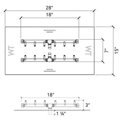 Warming Trends 18-inch Burner with Specification and Drawing