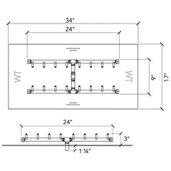 Warming Trends 24-inch Burner with Specification and Drawing