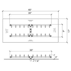 Warming Trends 30-inch Burner with Specification and Drawing