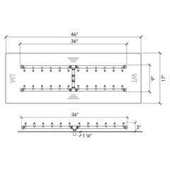 Warming Trends 36-inch Burner with Specification and Drawing