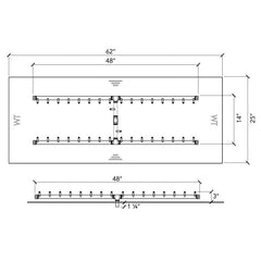 Warming Trends 48-inch Burner with Specification and Drawing
