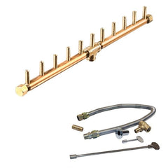 Warming Trends Crossfire Linear Brass Firepit Burner Kit available in different sizes