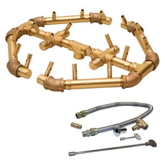 Warming Trends Crossfire CFBO180 Octagonal Brass Burner with Flex Line Kit in White Background