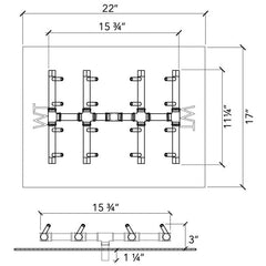 Warming Trends 22-inch Crossfire Double Tree-Style Specifications with Drawing