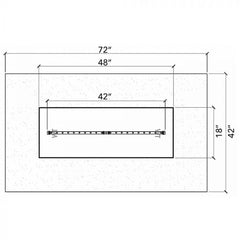 Warming Trends Crossfire 42-inch Burner 72x42-inch Table Specification Drawing