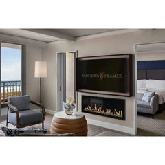 Modern Flames 52-inch Orion Slim Heliovision Fireplace in Living Area