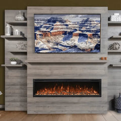 Modern Flames Allwood Fireplace Wall System with Coastal Finish