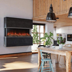 Modern Flames Built In Electric Fireplace with Dining Area View