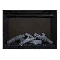 Redstone Electric Built-In Fireplace 36" On White Background with Logs