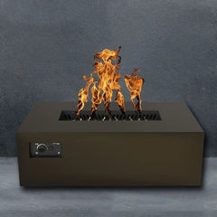 Warming Trends AON Powder-Coated Steel Rectangular Fire Table w/ Crossfire Brass Burner
