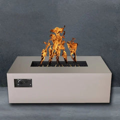 Warming Trends AON Powder-Coated Steel Rectangular Fire Table w/ Crossfire Brass Burner
