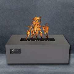 Warming Trends AON Powder-Coated Steel Rectangular Fire Table w/ Crossfire Brass Burner