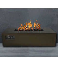 Warming Trends AON Powder-Coated Steel Rectangular Fire Table w/ Crossfire Brass Burner