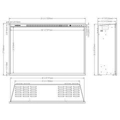  Modern Flames 42" Redstone Traditional Built-In Fireplace Specification Drawing