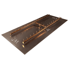 Warming Trends Rectangular Aluminum Fire Pit H-Burner with Plate and White Background available any size